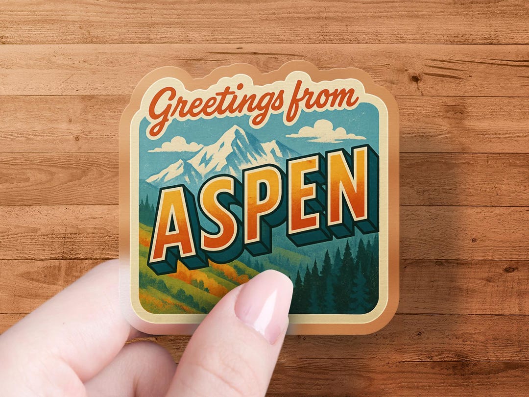 Greetings From Aspen Sticker, Vintage Travel Sticker, Aspen Colorado ...