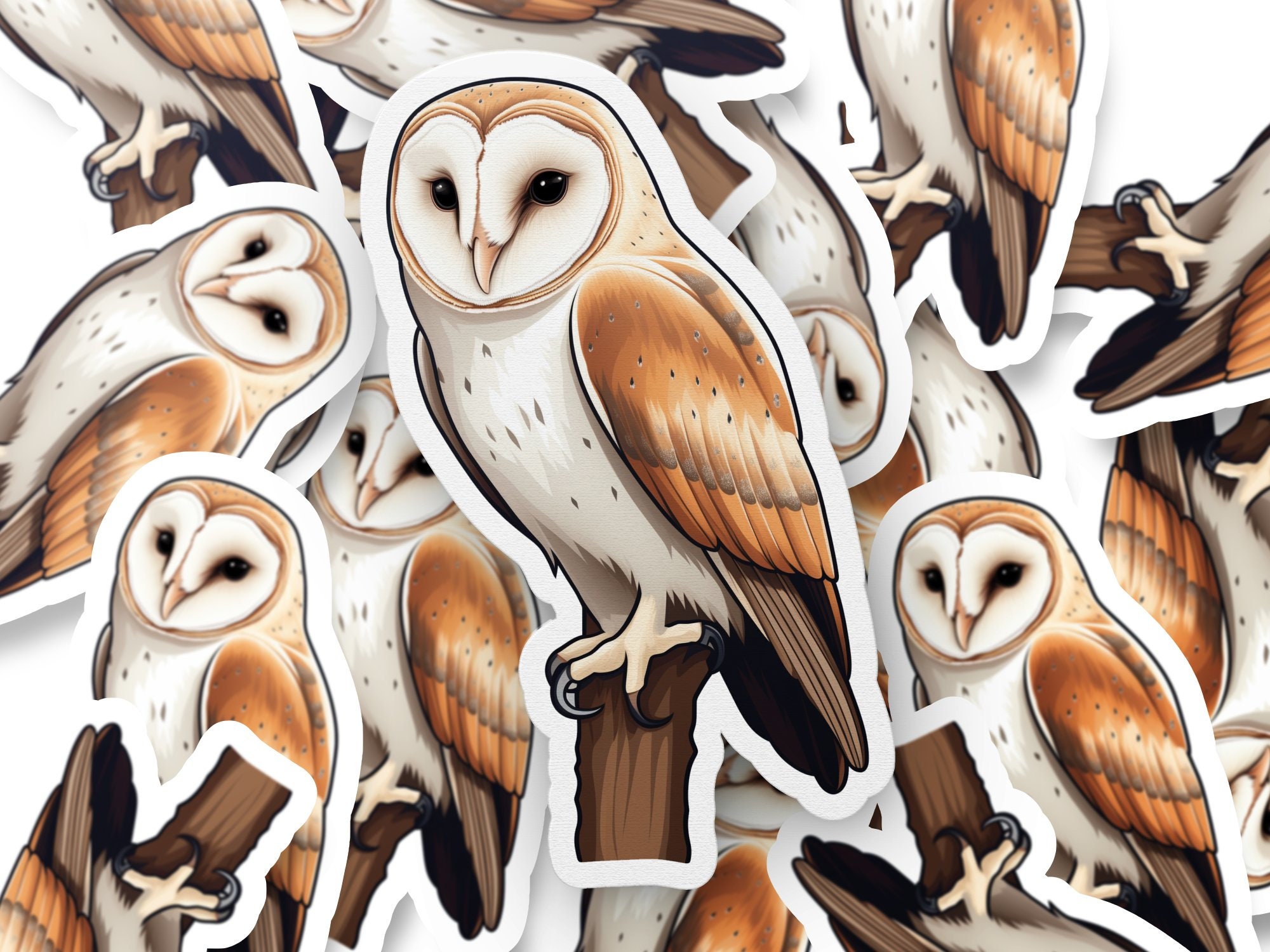 Barn Owl Sticker, Bird Watcher Decal, Laptop, Car Window Decal, Water ...