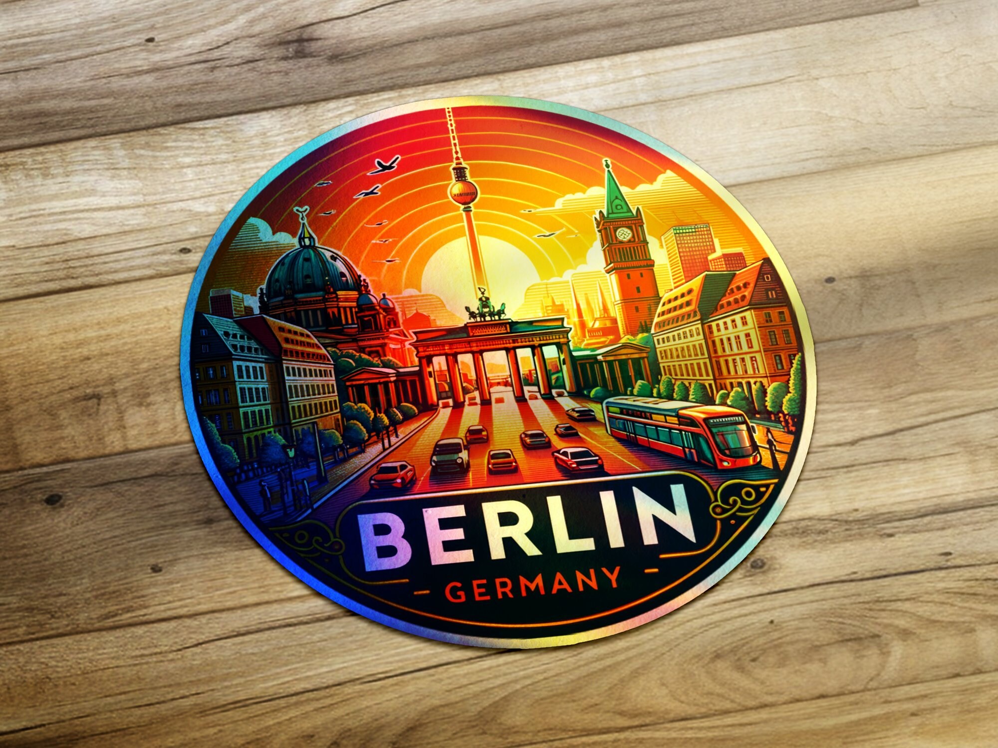 Vintage Style Berlin Travel Sticker, Germany Landmarks Retro Decal ...