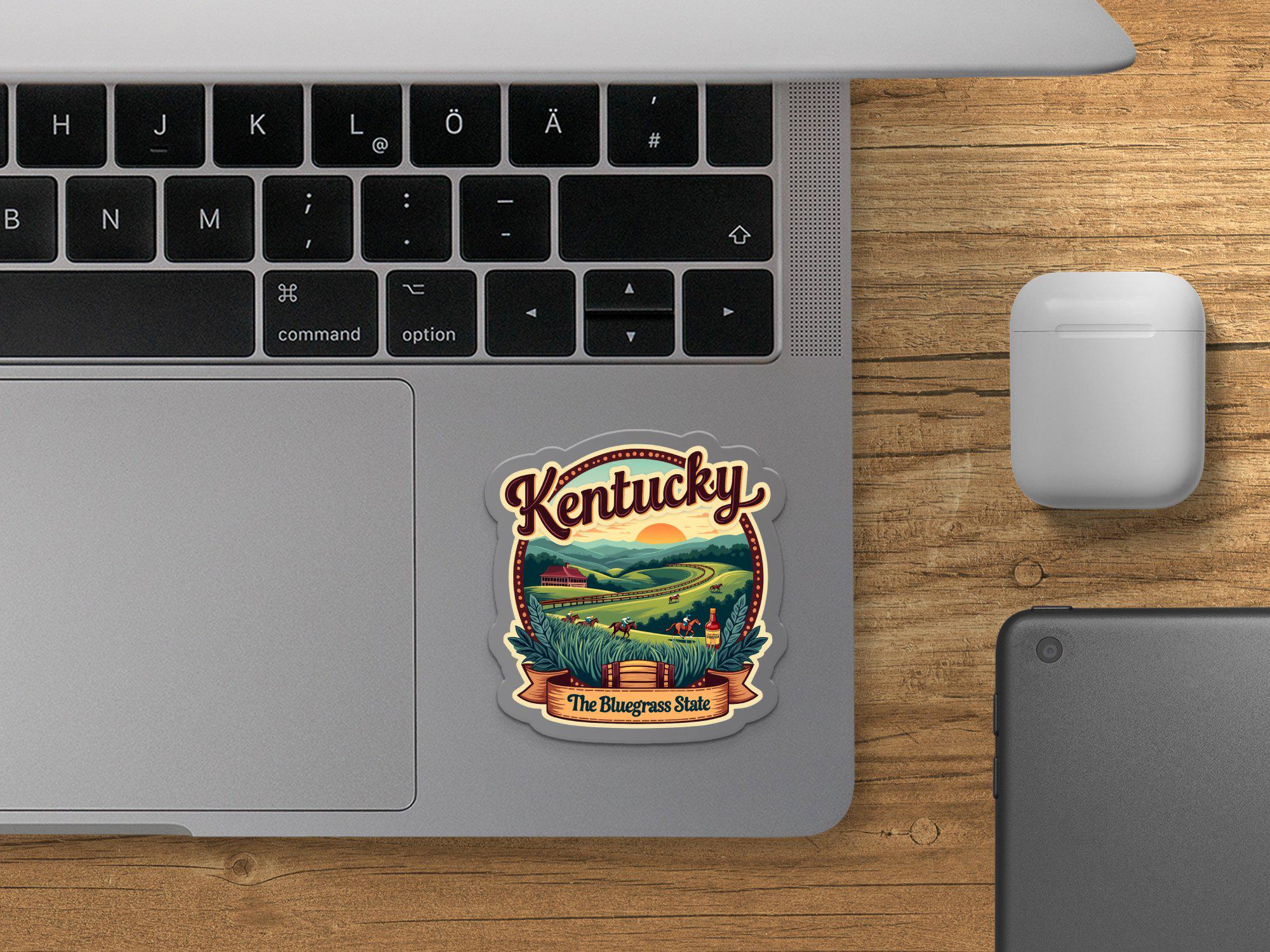 Kentucky Bluegrass State Vinyl Sticker, Horse Racing Bluegrass Sticker ...