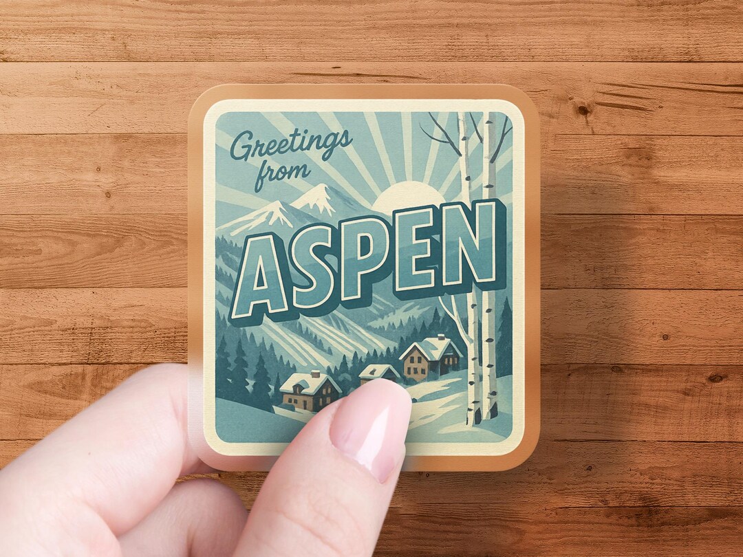 Aspen Colorado Sticker, Vintage Travel Sticker, Ski Town Decal, Winter ...
