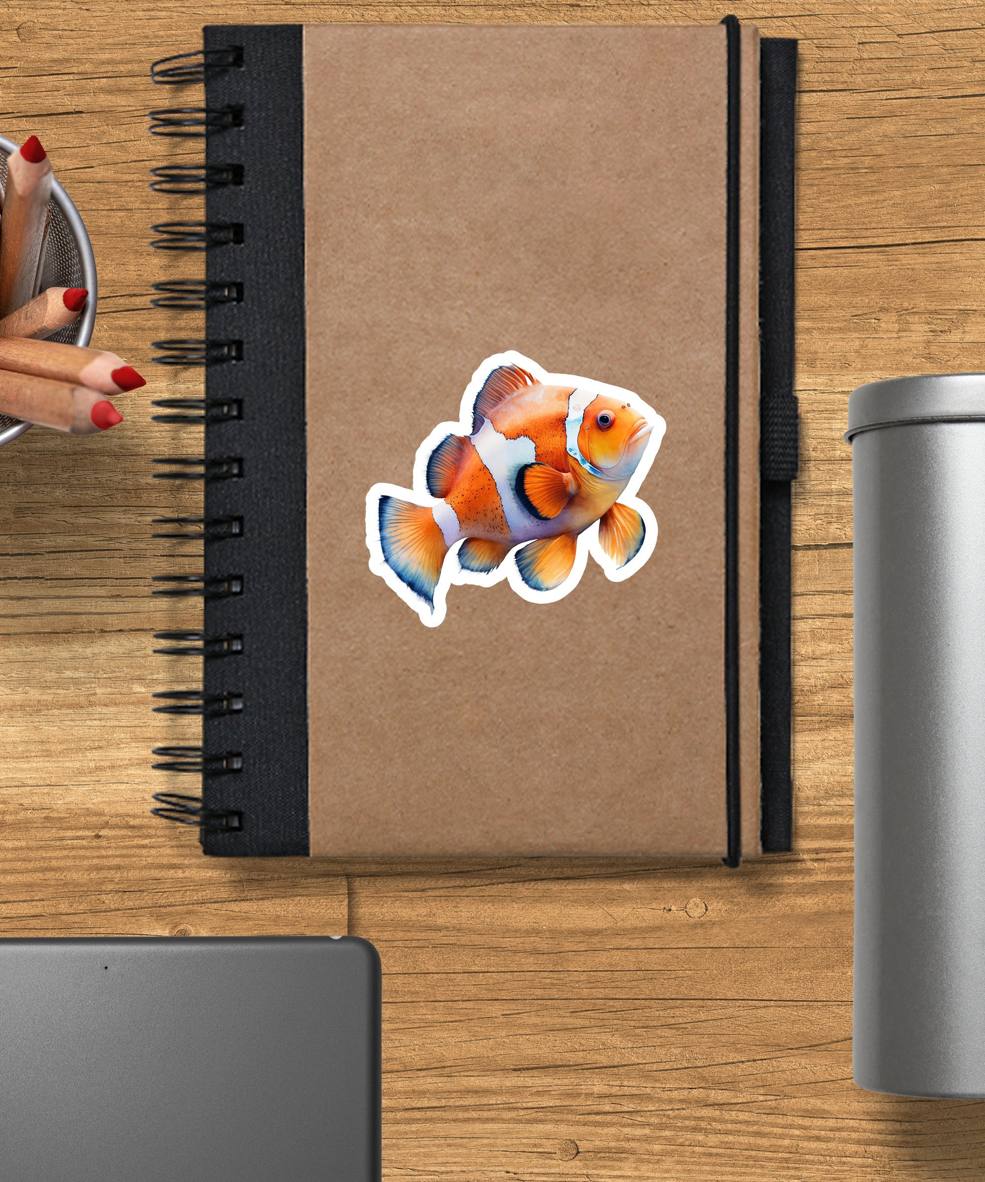Clown Fish Sticker, Ocean Decal, Ocean Animals Stickers, Ocean Themed ...