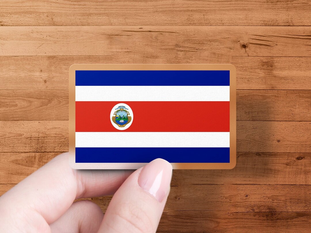 Costa Rica Flag Sticker, Waterproof Vinyl Decal, National Pride Emblem