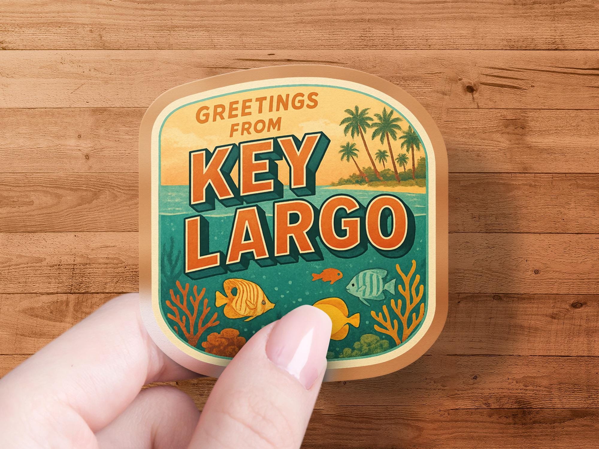 Key Largo Sticker Key Largo Sticker, Florida Keys Travel Decal, Retro Vacation Souvenir ...