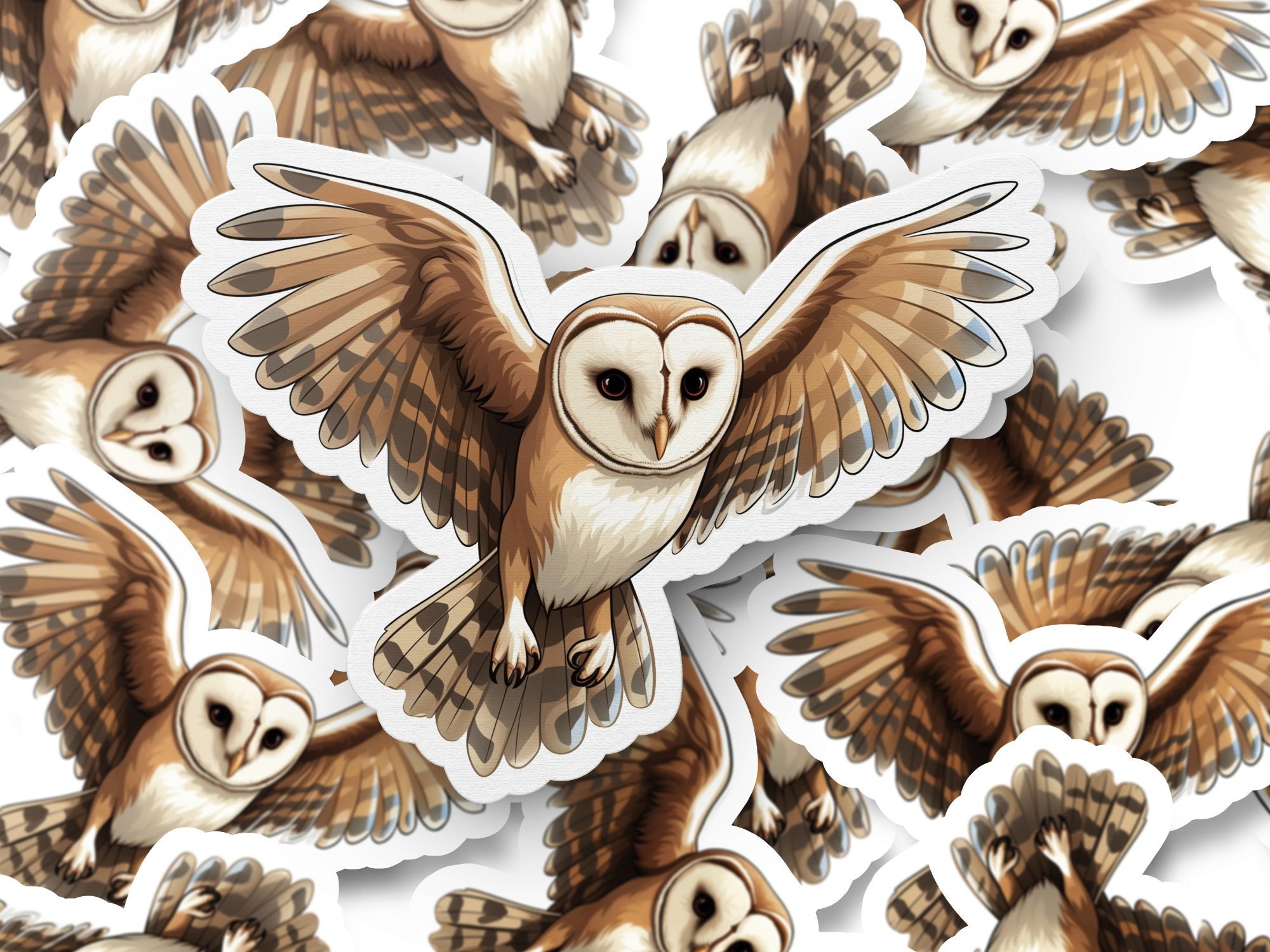 Barn Owl Sticker, Bird Watcher Decal, Laptop, Car Window Decal, Water ...