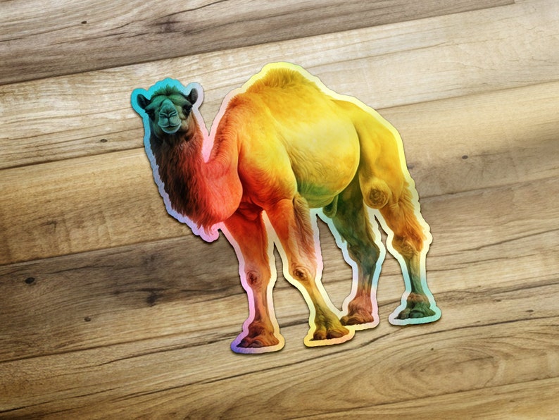 Sticker Silver Camel Camel Sticker, Desert Animal Decal, Laptop and Water Bottle Decoration ...