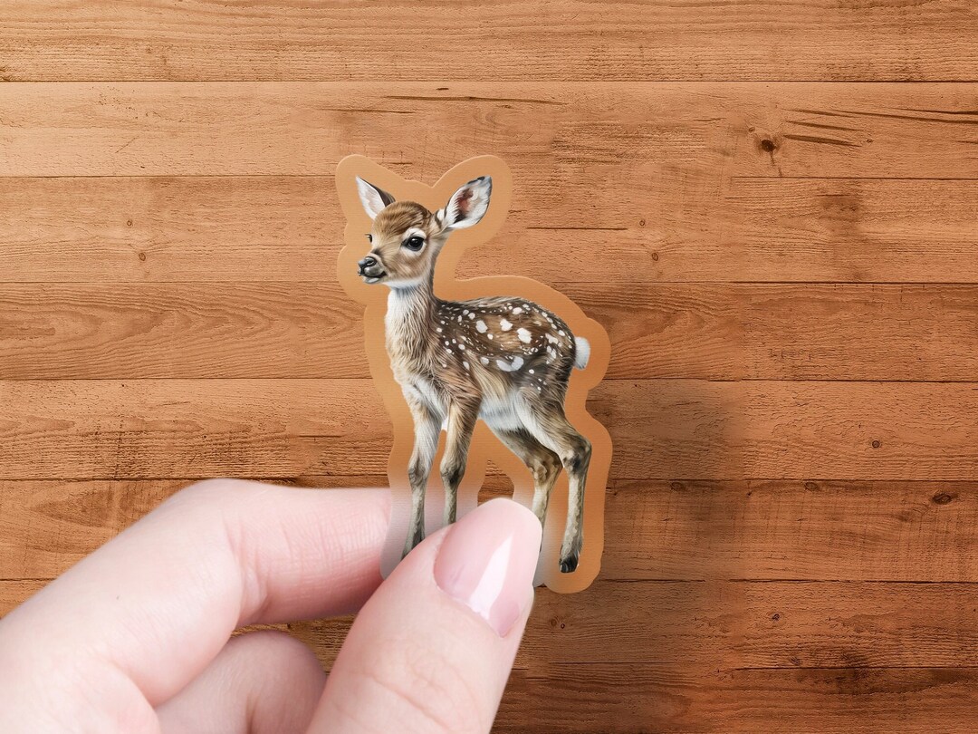 Baby Deer Sticker, Waterproof Animal Decal, Laptop, Car - Etsy