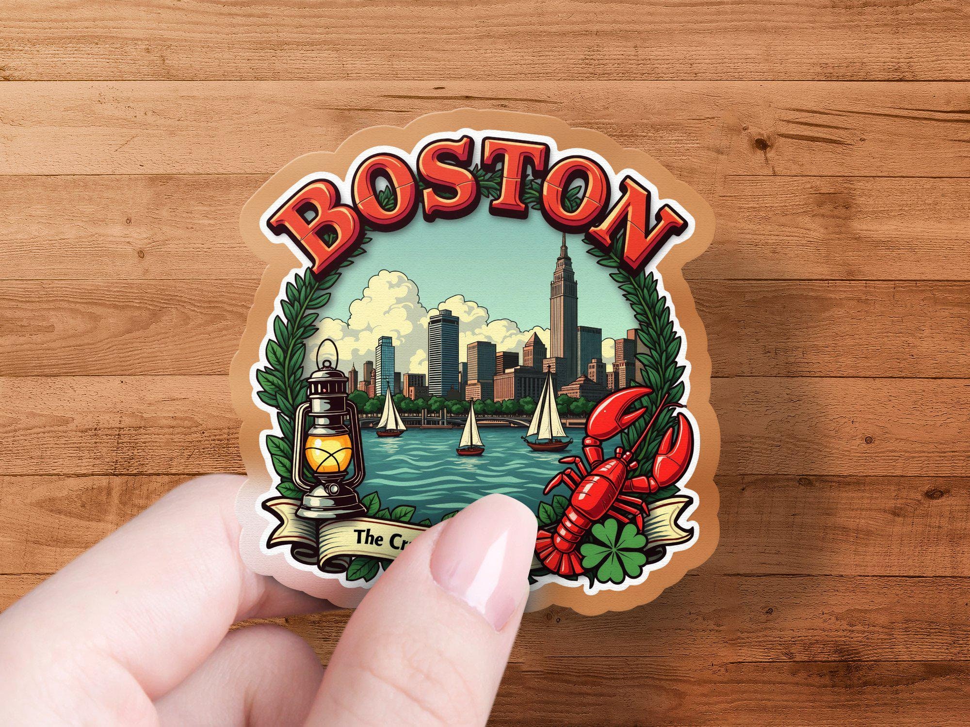 Custom Boston State Sticker Boston Skyline Sticker, Cityscape Decal, Travel Souvenir - Etsy