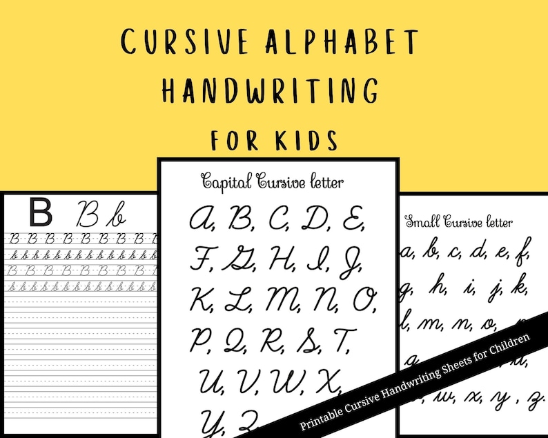 Printable Cursive Alphabet Letter Tracing Pages| for Kids | Handwriting ...