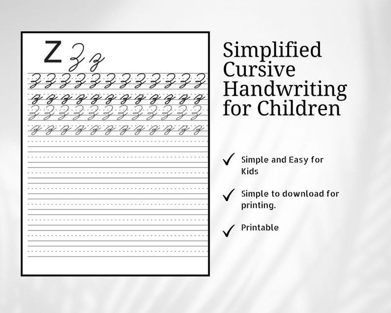 Printable Cursive Alphabet Letter Tracing Pages| for Kids | Handwriting ...