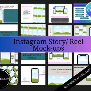 Editable Instagram Mockup Templates Rectangle| Social Media Mockup Templates| Editable Canva Templates| Etsy Listing Mockup