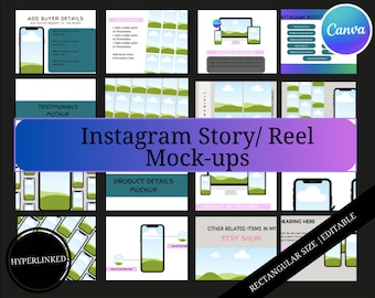 Instagram Mockup Template Kit | Editable Canva Social Media Bundle