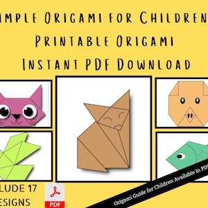 Eenvoudige origami voor kinderen| Afdrukbare origami| Voor kinderen Directe pdf-download