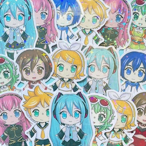 Vocaloid Holographic Chibi Stickers Waterproof Vinyl