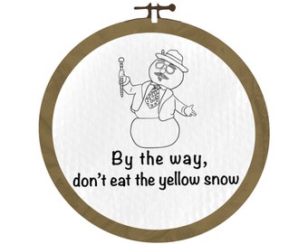 Motif de broderie téléchargeable Léon le bonhomme de neige