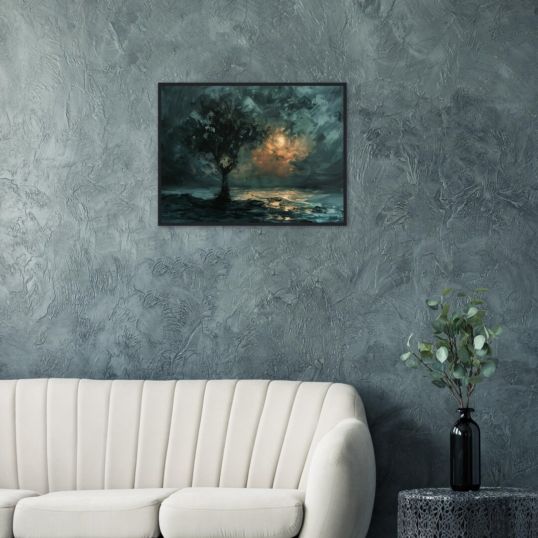 Dark Night Sky Art Print, Moody Landscape Print, Moody Clouds Wall Art ...