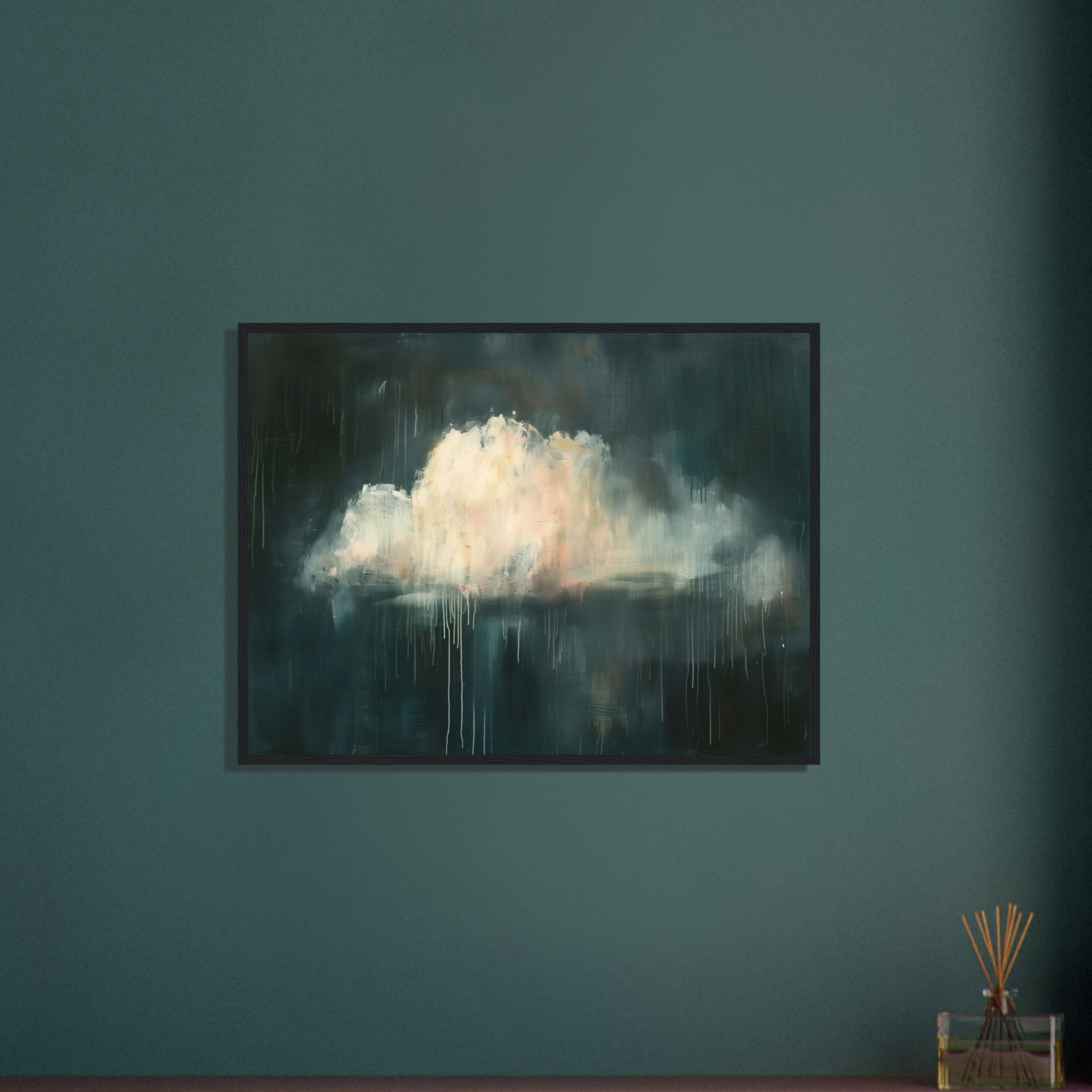 Impression d'art de nuages maussades, art mural de toile de nuages, oeuvre d'art de nuage de pluie encadrée, cadeau de décoration intérieure, impression d'art de nuage d'orage, tenture murale d'art