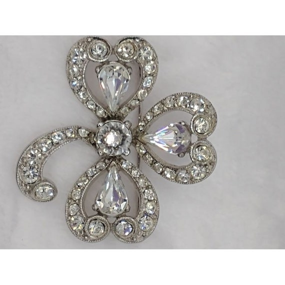 Rare Vintage BOGOFF Brooch Pin - Silver with Clea… - image 2