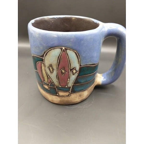 Vintage Mara Hand Painted Air Balloon Design - Heavy Stonewear 16 oz Mug