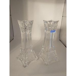 Marquis By Waterford Crystal Candle Holders 7&quot; Tall Made in Germany