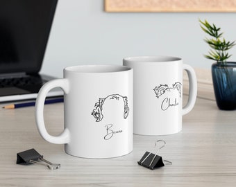 Personalized Dog Mug Custom Coffee Mug Gifts For Dog Mom Dog Portrait Custom Dog Art Dog Memorial Gifts For Dog Owner Custom Pet Art Gifts