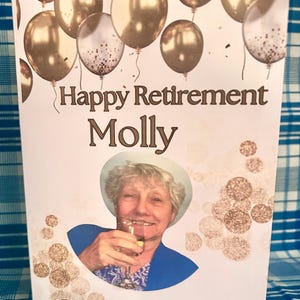 Personal photo wonderful retirement  card. Customize special retirement card. Personalize for man or girl. Unique retirement gift.