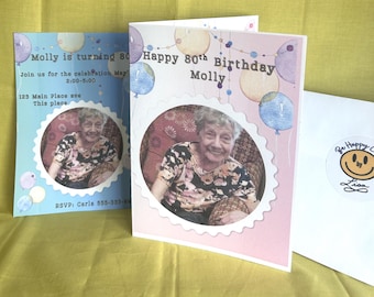 Bundle Birthday Party Invitation | Personalized Digital Invite,  folder 5x7 Card in mail & personalized  Bookmark.