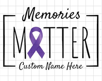 Custom Alzheimer's Awareness Design: Purple Ribbon (SVG File)