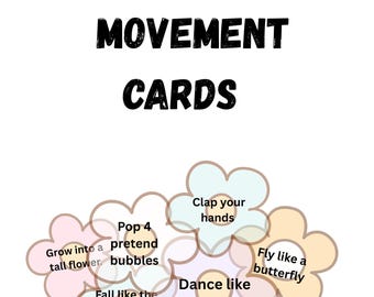 Flower Movement Cards for Kids – Spring Printable Activity – Creative Movement & Gross Motor Game