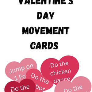 Valentine’s Day Movement Cards – Printable Kids Activity – Holiday Gross Motor Game