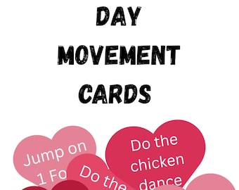 Valentine’s Day Movement Cards – Printable Kids Activity – Holiday Gross Motor Game