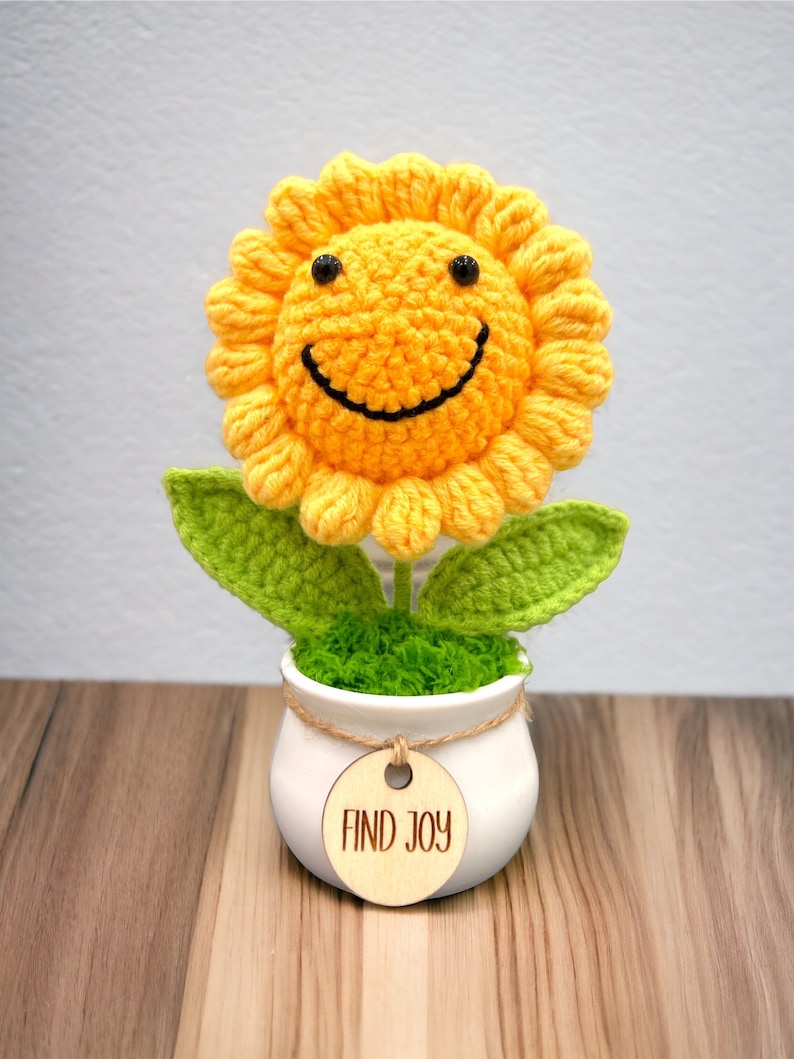 Handmade Crochet Flower Gift for Her, Crochet Sunflower Rose Tulip