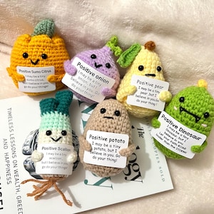 FREESHIP | BASE INCLUDED | Personalized Emotional support crochet toy positive animal desk buddy funny motivation mental health gift for her