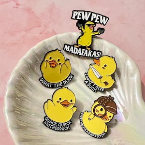 Quirky Duck Enamel Lapel Pin - Funny Gift for Duck Lovers and Besties Goose Enamel Pin Collection Cute Duck Badge Collar Pin Gift for Her
