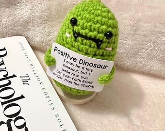 FREESHIP | BASE INCLUDED | Personalized Emotional support crochet toy positive animal desk buddy funny motivation mental health gift for her