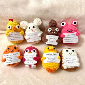 FREESHIP personalized Emotional support crochet toy positive animal fruit desk buddy funny motivation gift for her gift for mom gift for him