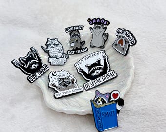 Leuke Savage Chubby Trash Bandit Panda Racoon Lover emaille pins collectie Addict reversspeld schattig gelukkig badge kraag pin verjaardagscadeau voor haar