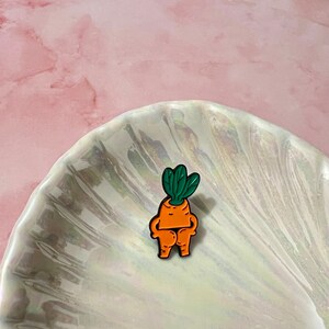 Funny Butt Carrot Enamel Pin, Unique Brooch, Lapel Pin, Ridiculous Badge, Collar Pin, Gift for Her, Enamel Pin Set, Gift for couple, Friends