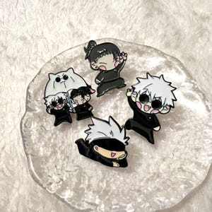 Gojo Cat Badge, Satoru Gojo Enamel Pin, Jujutsu Kaisen Pin Collection, Gojo Anime Lovers, Lapel Pin, Gift for Her, friends, Anime collection