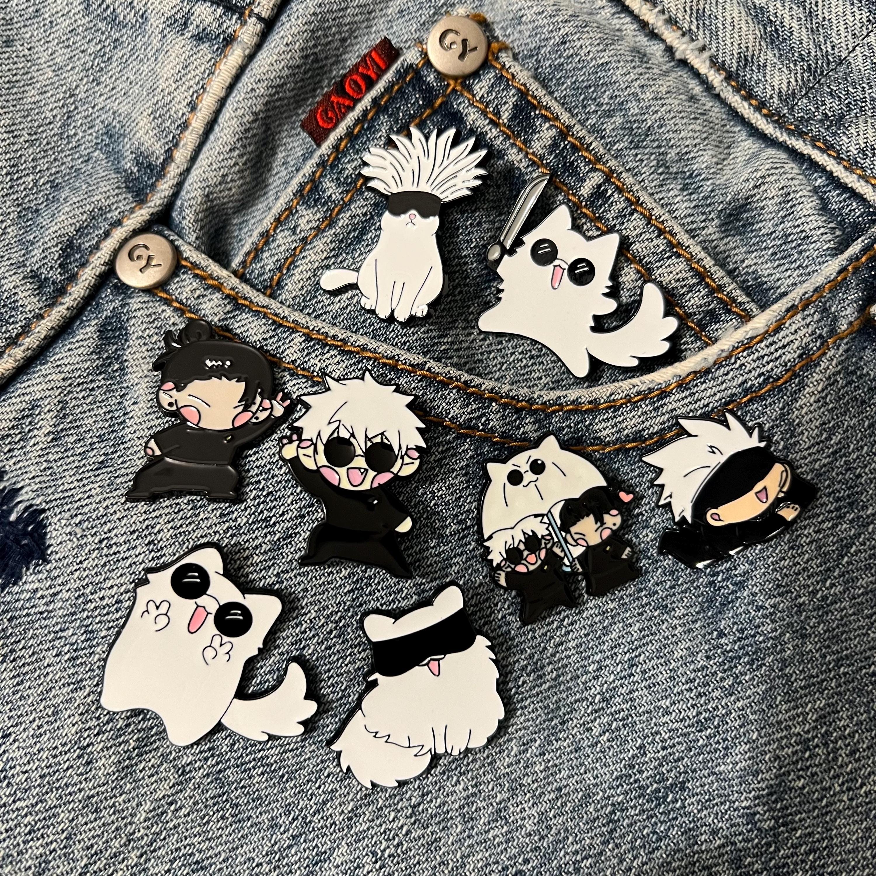 Satoru Gojo Enamel Pin, Jujutsu Kaisen Pin Collection, Gojo Anime Lovers, Lapel Pin, Gojo Cat Badge, Gift for Her, friends, Anime collection