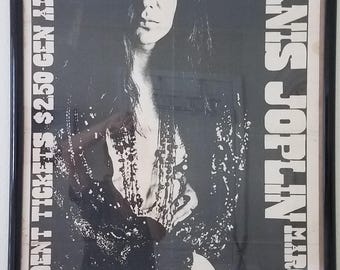 Janis Joplin 1969 Concert Advertisement Poster for University of Toledo, Ohio