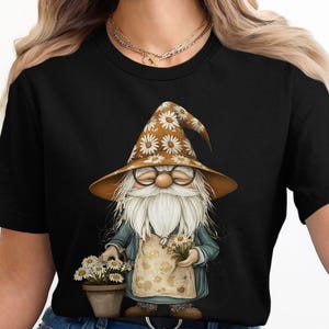 Daisy Gnome T-Shirt, niedlicher Gartenzwerg, Blumenzwerg-T-Shirt, Gartenarbeit-Shirt, Blumenzwerg-Shirt, lustiges Zwergen-T-Shirt, Geschenk für Gärtner