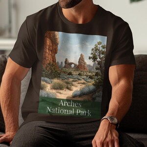 Arches National Park T-Shirt, Utah Landscape Tee, Desert Travel Shirt, Nature Lover Gift, USA Vacation Souvenir, Vintage Style