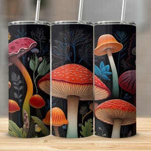 Mushroom Tumbler, Cottagecore Tumbler, Fungi Tumbler, Woodland Tumbler, Nature Tumbler, Gift for Her, Cool Drinkware, Travel Mug