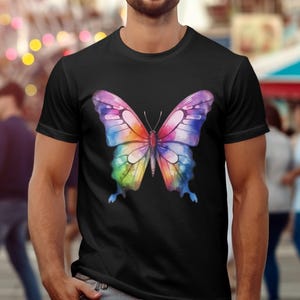 Watercolor Butterfly T-Shirt: Vibrant Nature Women&#39;s Tee