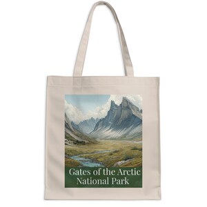 Gates of the Arctic Tote Bag, National Park Gift, Alaska Landscape, Mountain Scene, Travel Souvenir, Hiking Adventure, Nature Lover