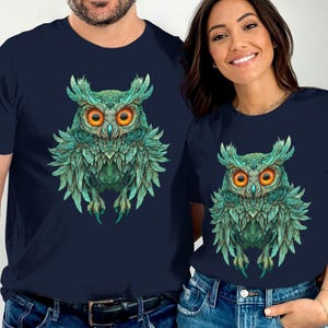 Unique Owl Graphic T-shirt, Colorful Owl Print Hoodie, Boho Owl Sweatshirt, Animal Art Apparel, Owl Lover Gift, Nature Lover Shirt, Trendy