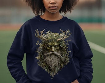 Forest Spirit Art Print Top: Mythical Woodland Elder Face