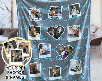 Manta personalizada: regálale a "Mamá Peluda" fotos y nombres de perros en una manta suave, regalo para el Día de la Madre.