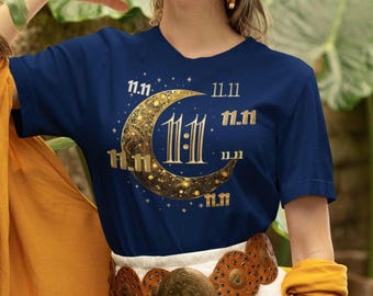 Camiseta com o número 1111 do anjo: Lua Celestial, camiseta espiritual Whimsigoth